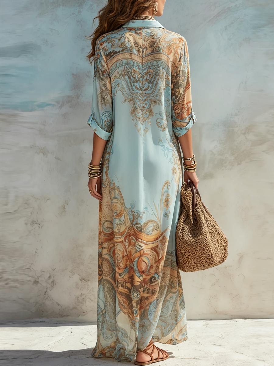 Andrea | Button-Front Maxi Shirt Dress
