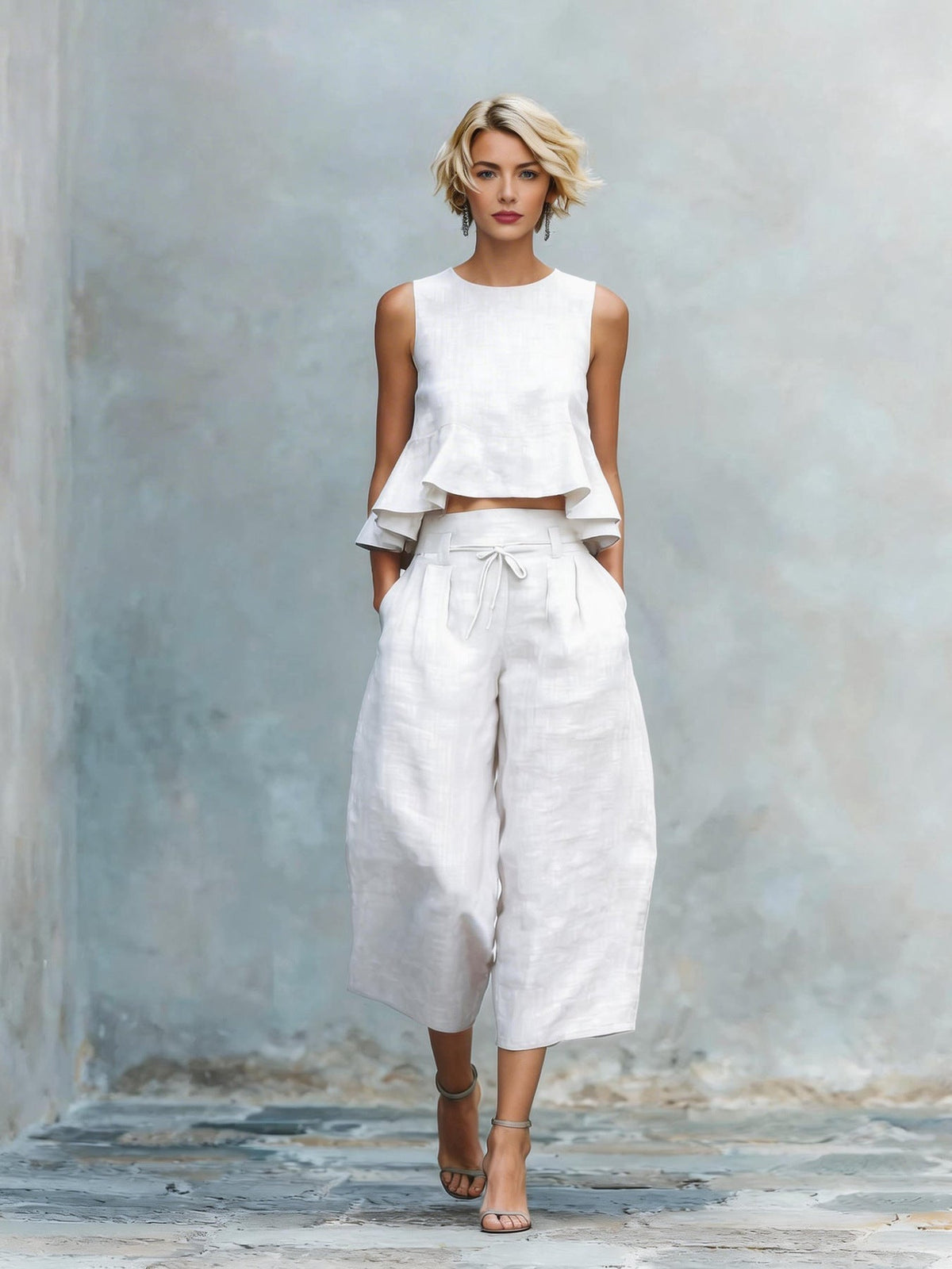 Alina | Gathered-Hem Two-Piece Set
