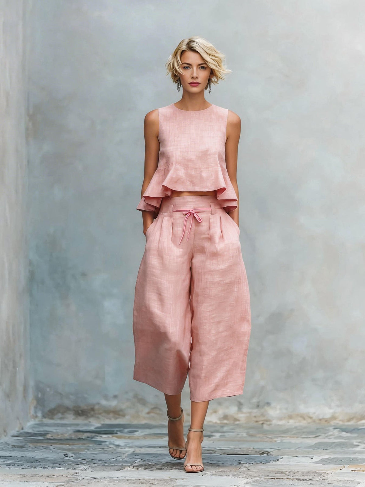 Alina | Gathered-Hem Two-Piece Set