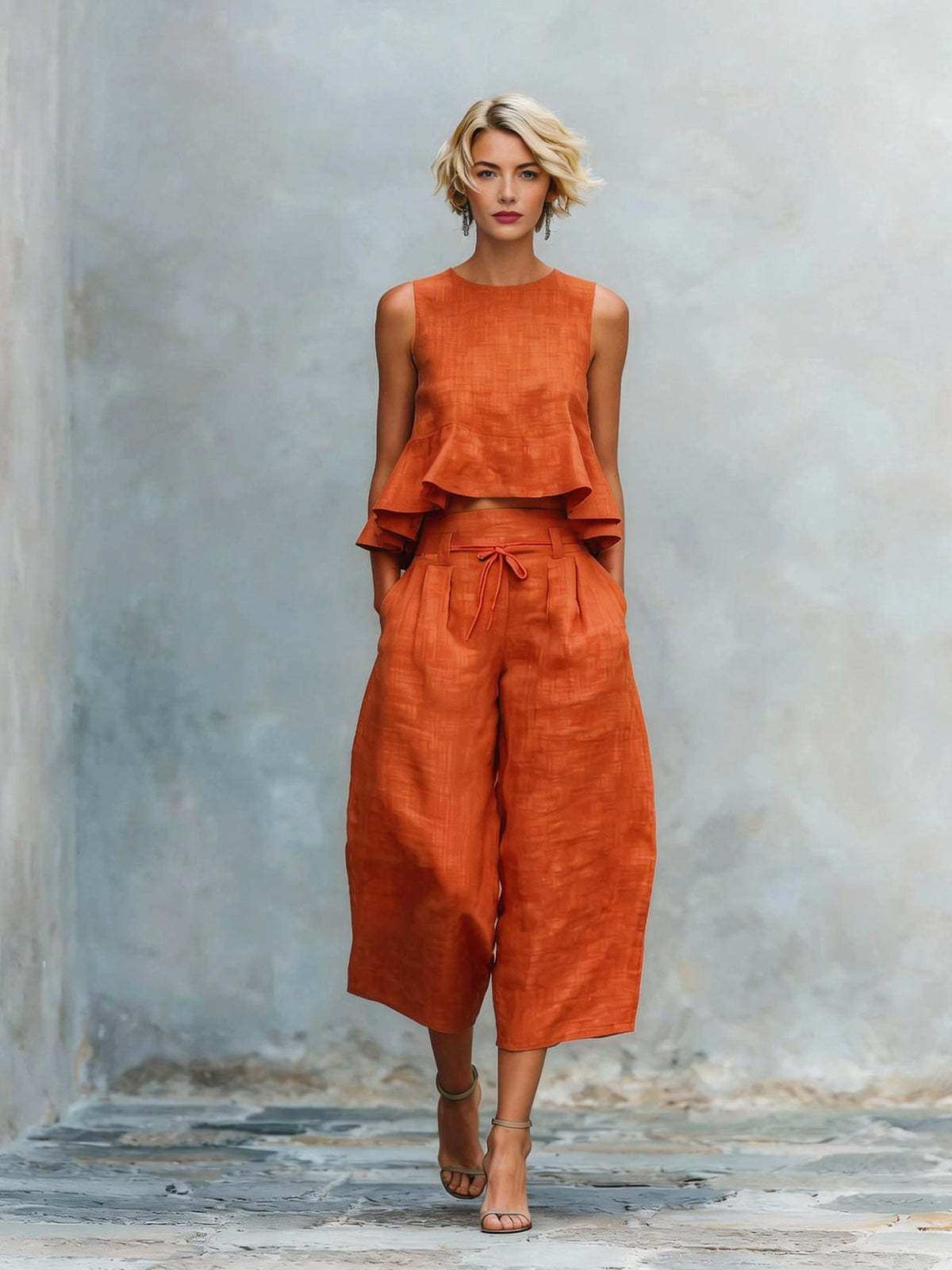 Alina | Gathered-Hem Two-Piece Set