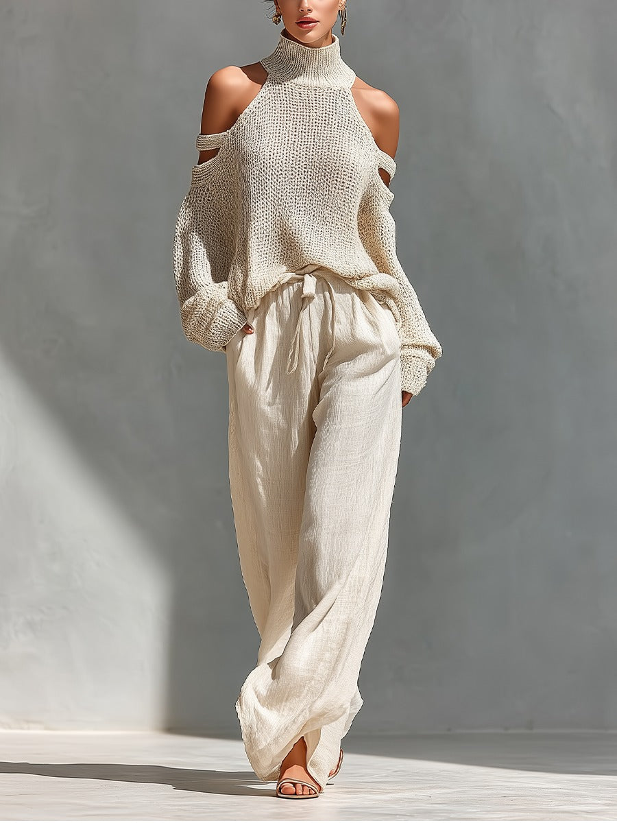 Alina | Knitted Top and Wide-Leg Trouser Set