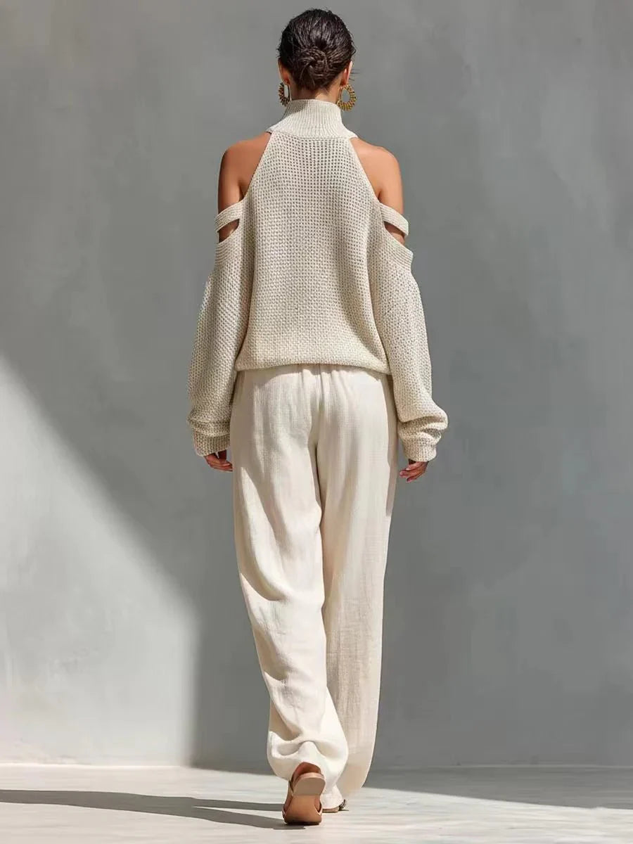 Alina | Knitted Top and Wide-Leg Trouser Set