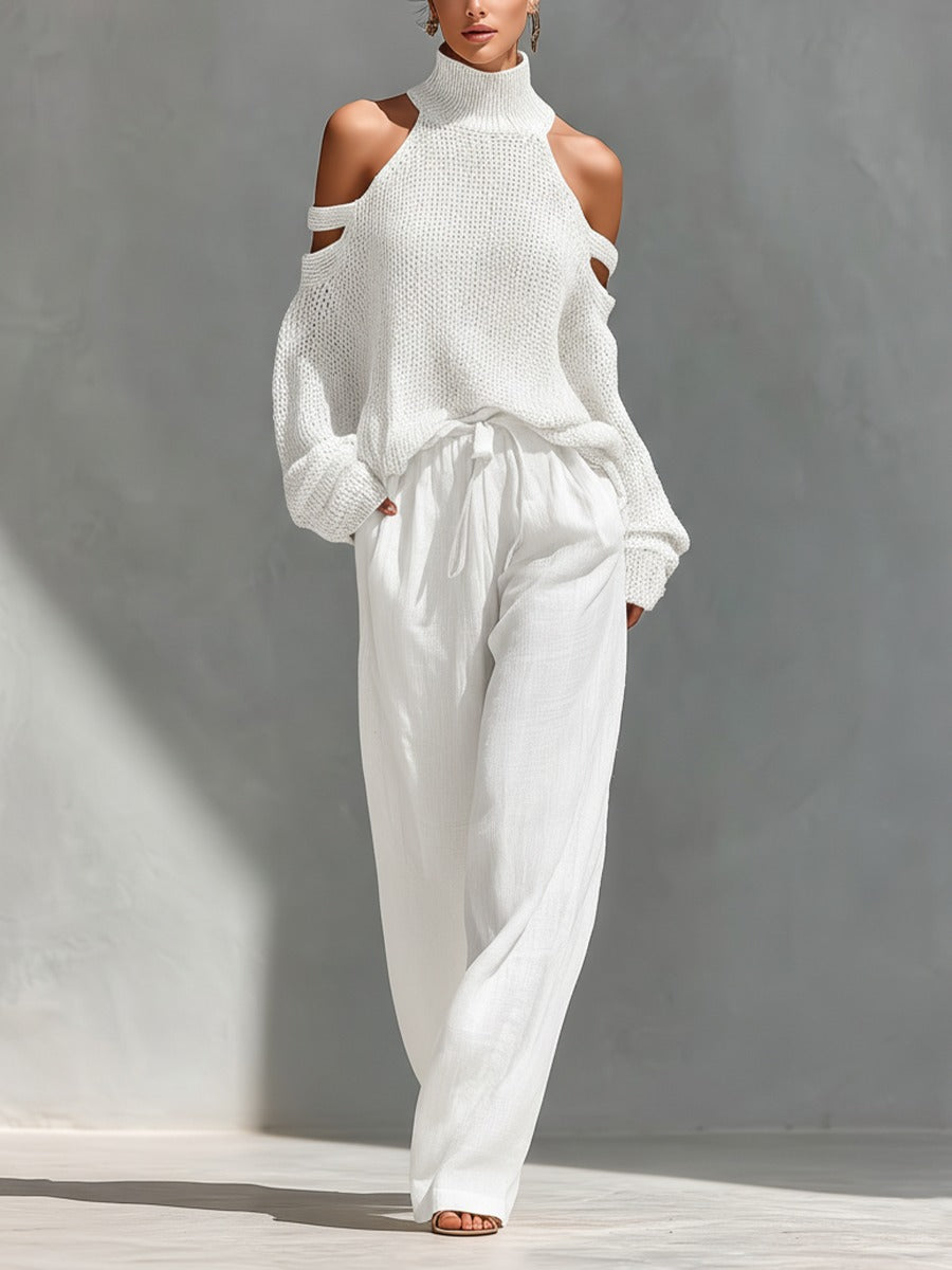Alina | Knitted Top and Wide-Leg Trouser Set