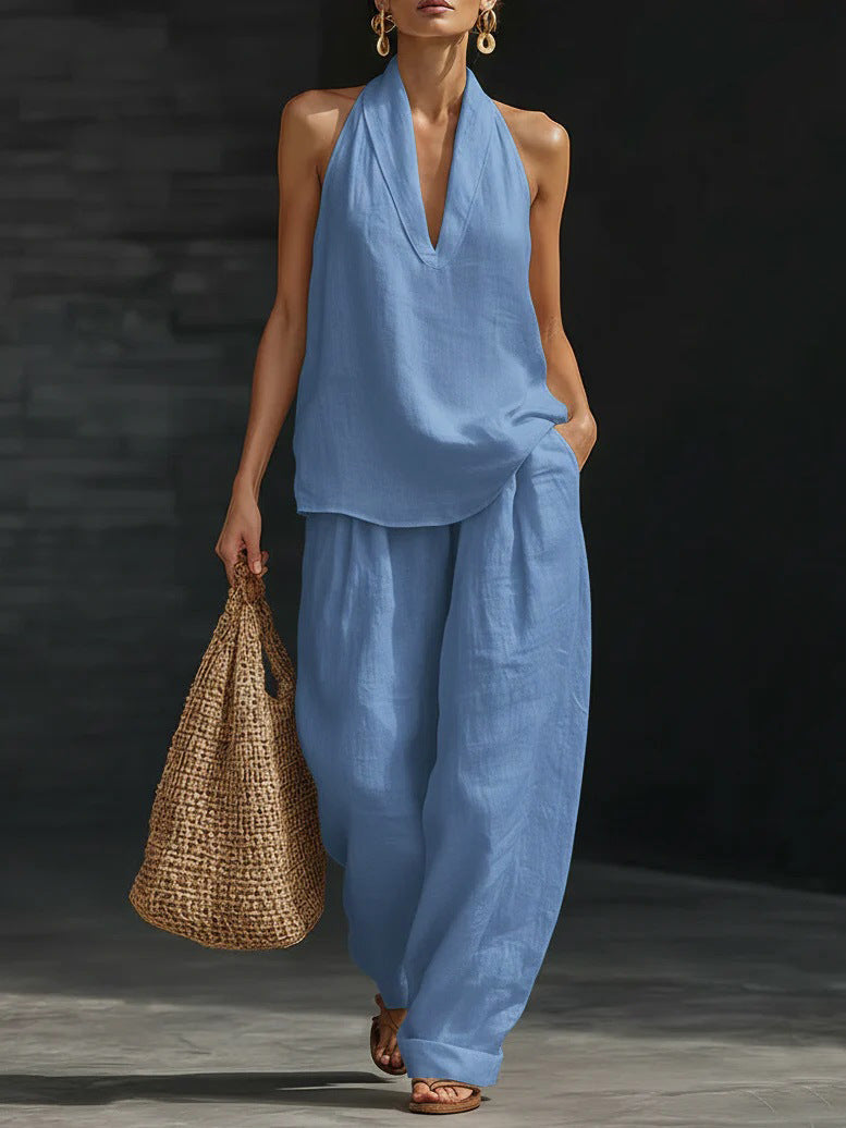 Alina | Sleeveless Top and Wide-Leg Trouser Set