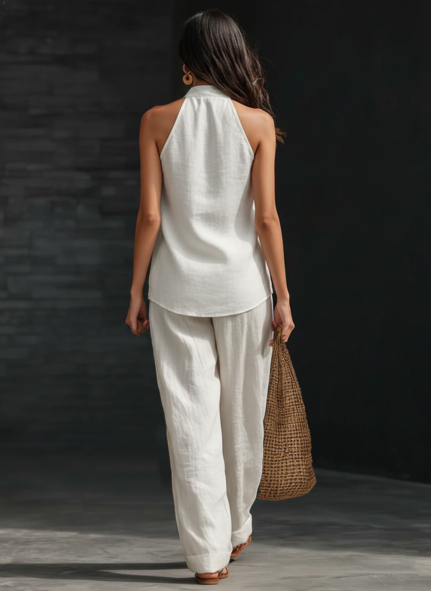 Alina | Sleeveless Top and Wide-Leg Trouser Set