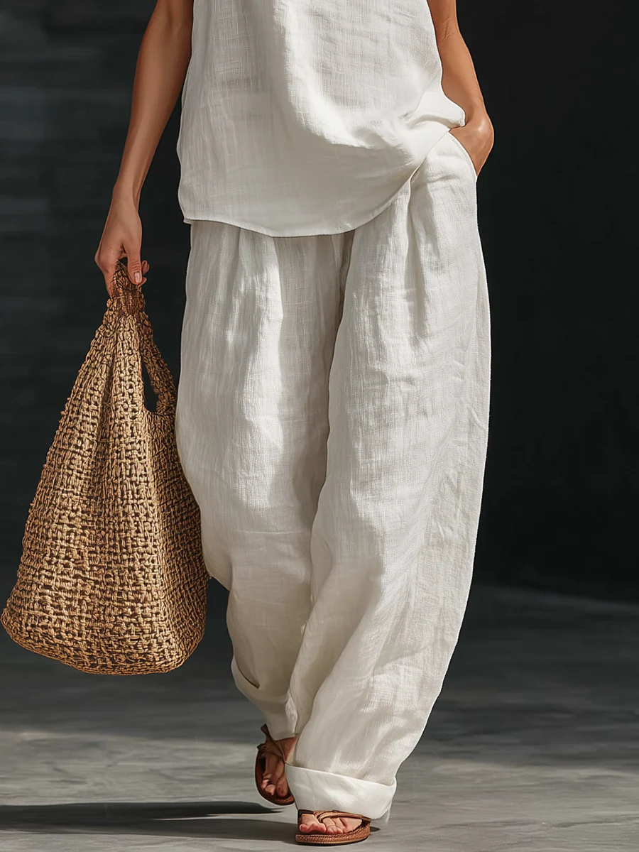 Alina | Sleeveless Top and Wide-Leg Trouser Set