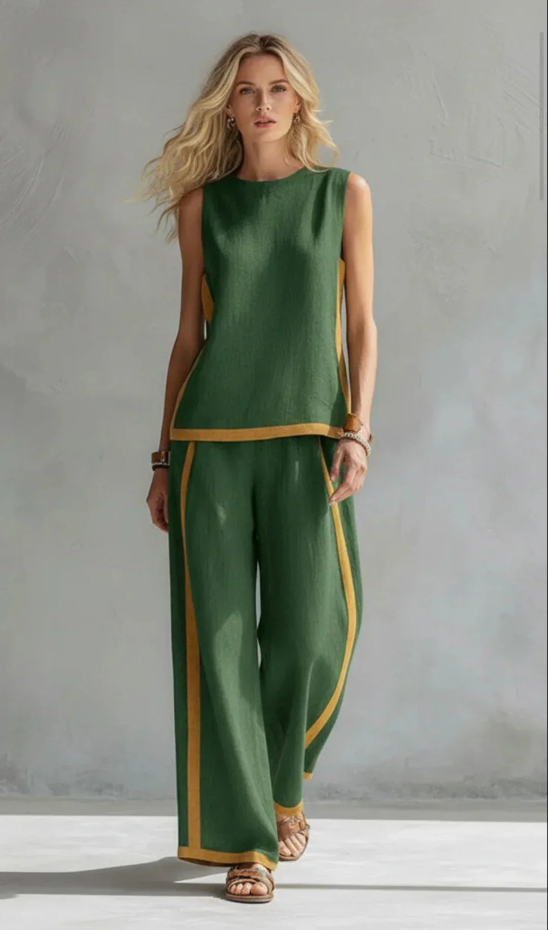 Alina | Two-Tone Trim Waistcoat and Trouser Set