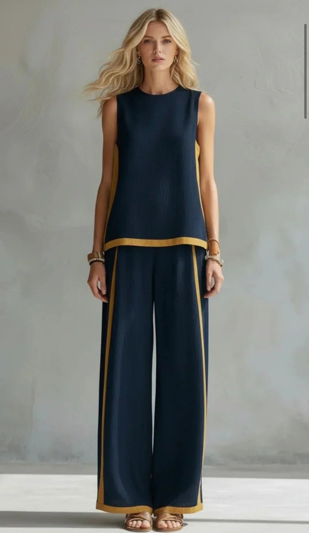 Alina | Two-Tone Trim Waistcoat and Trouser Set