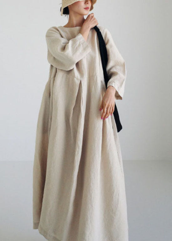 Apricot | Cotton Dresses Pockets Patchwork Spring