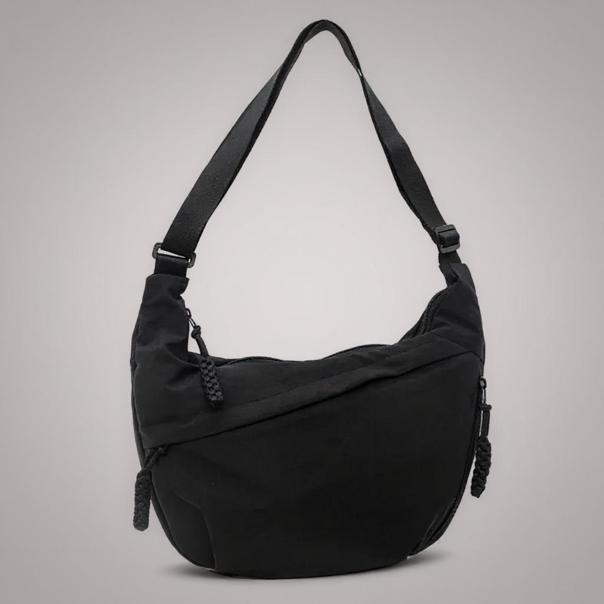 Aria | Black Nylon Shoulder Bag