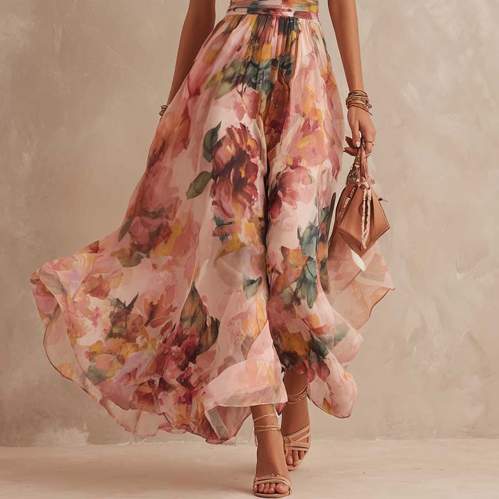 Aurora | One-Shoulder Floral Chiffon Maxi Dress