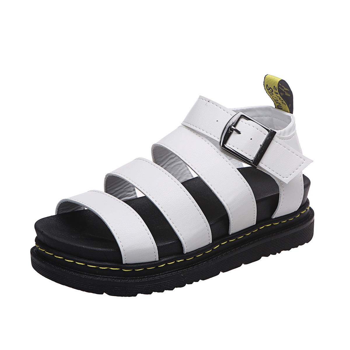 Blanche | Women's Platform Flat Sandals, Contrast Welt Stitching