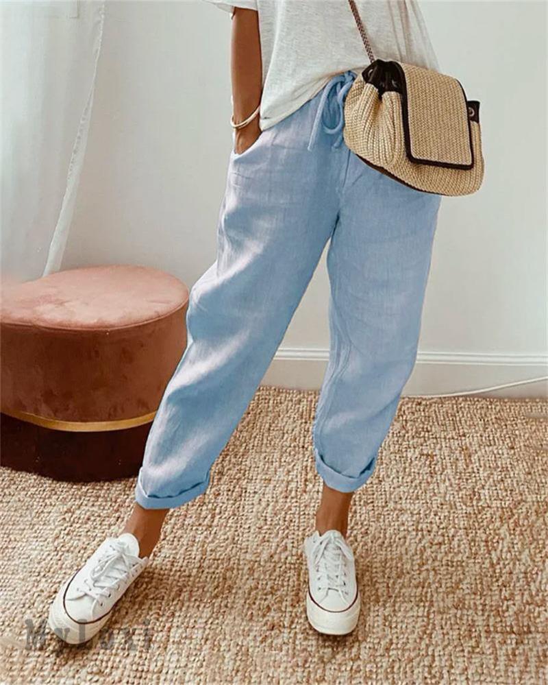Candice | Casual Cotton and Linen Trousers for Women