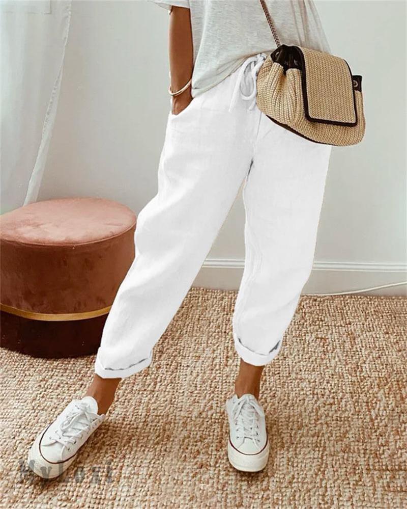Candice | Casual Cotton and Linen Trousers for Women