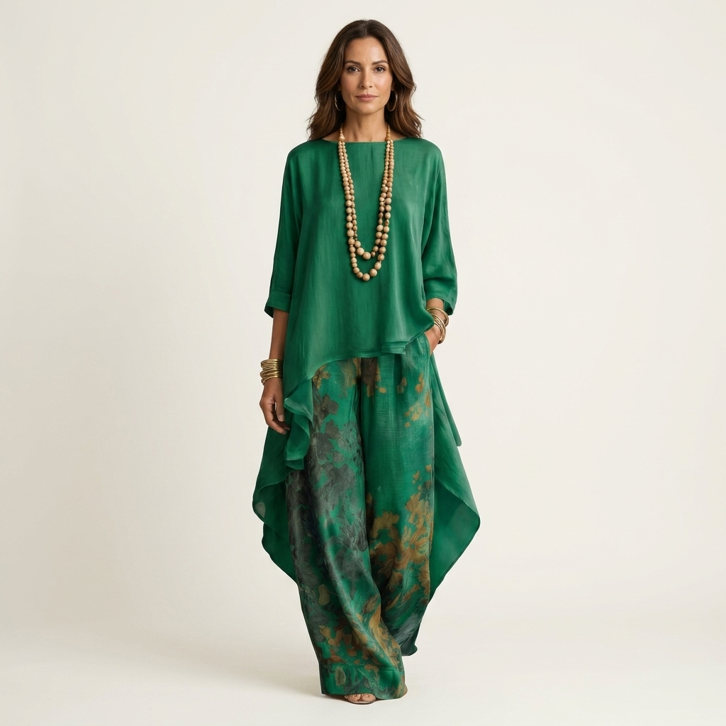 Cariola | Asymmetric Cotton and Silk Two-Piece Set