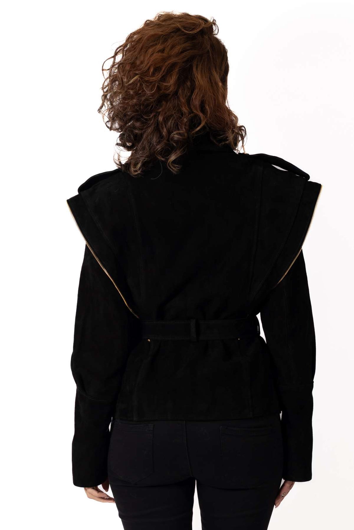 Cecily | Leather Suede Jacket Alisa Black