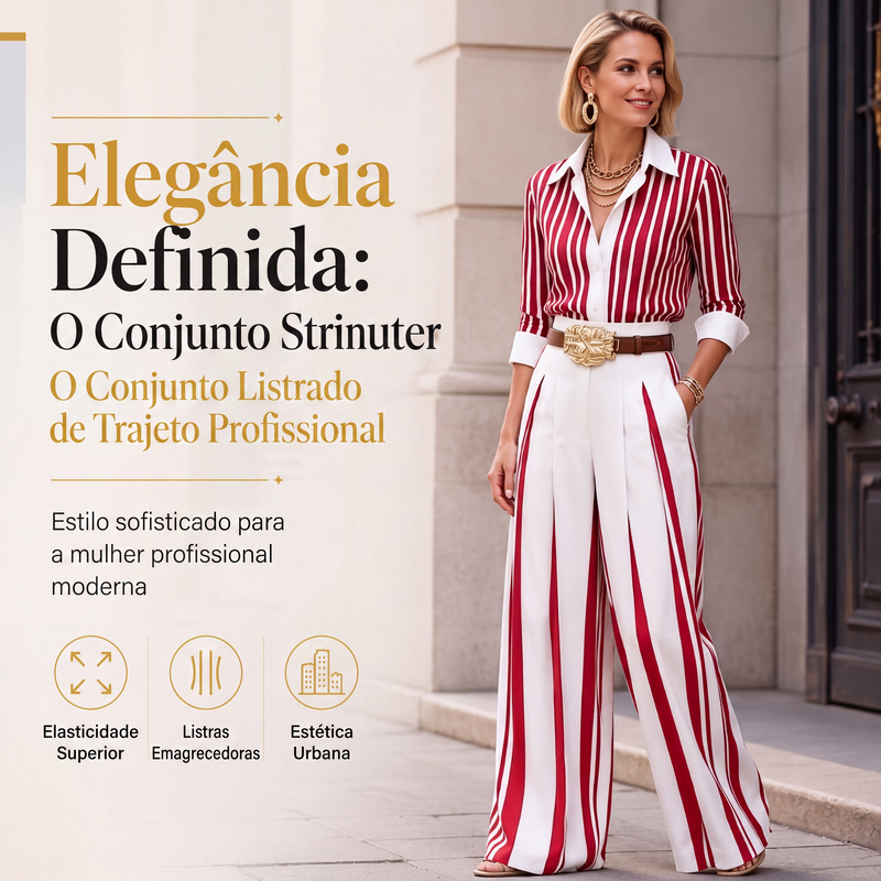 Celeste | Casual Striped Shirt and Wide-Leg Trousers Set