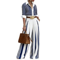 Celeste | Casual Striped Shirt and Wide-Leg Trousers Set