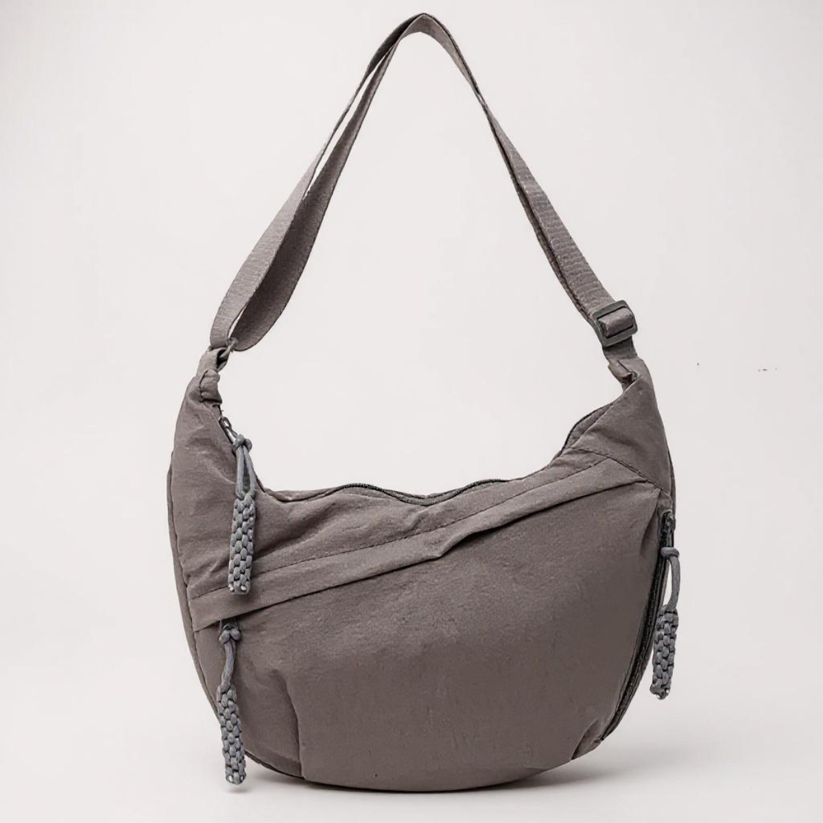 Chiara | Grey Nylon Shoulder Bag