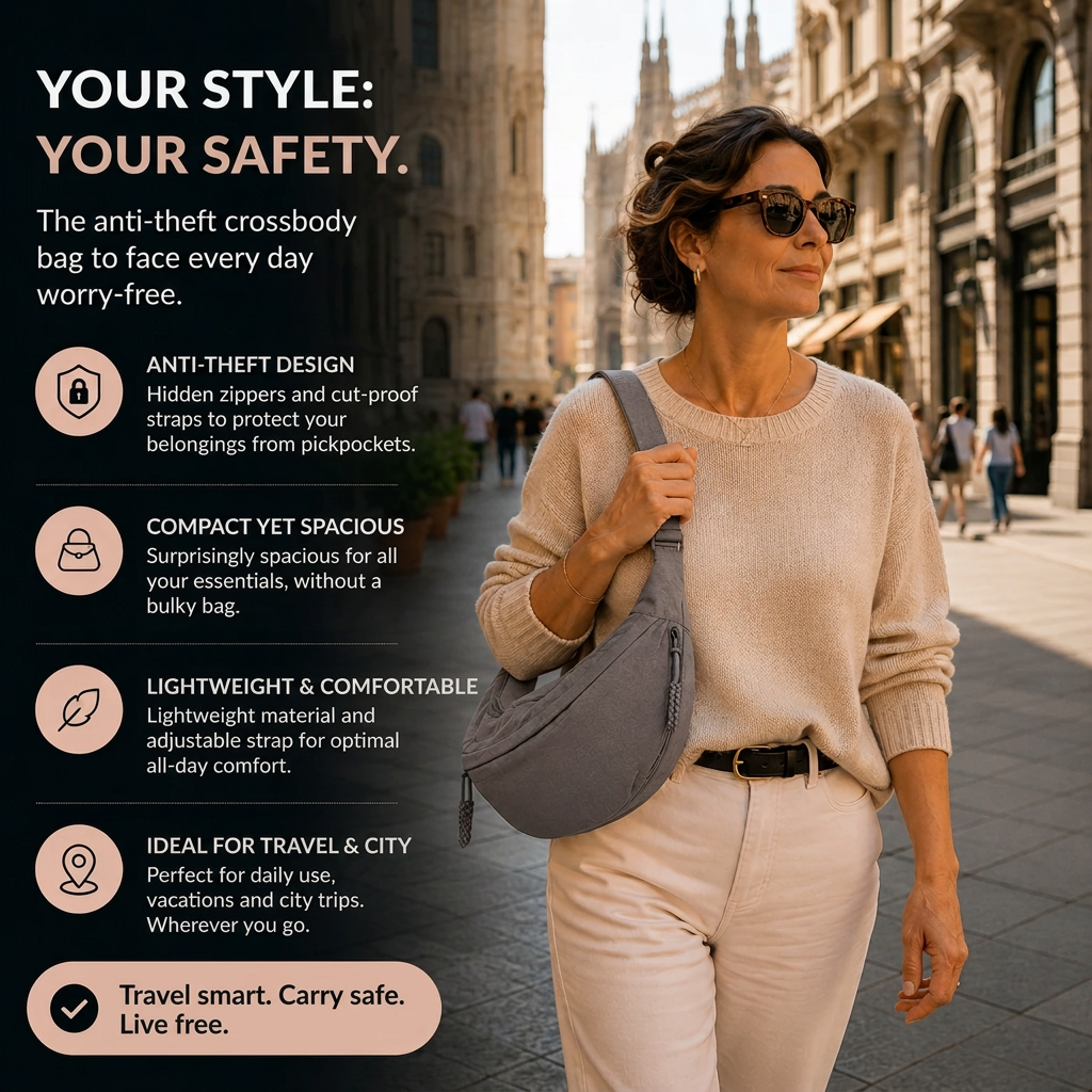 Chiara | Grey Nylon Shoulder Bag