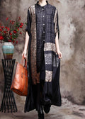 Comfy Italian Black Print Long Silk Dress Cardigan | Stock