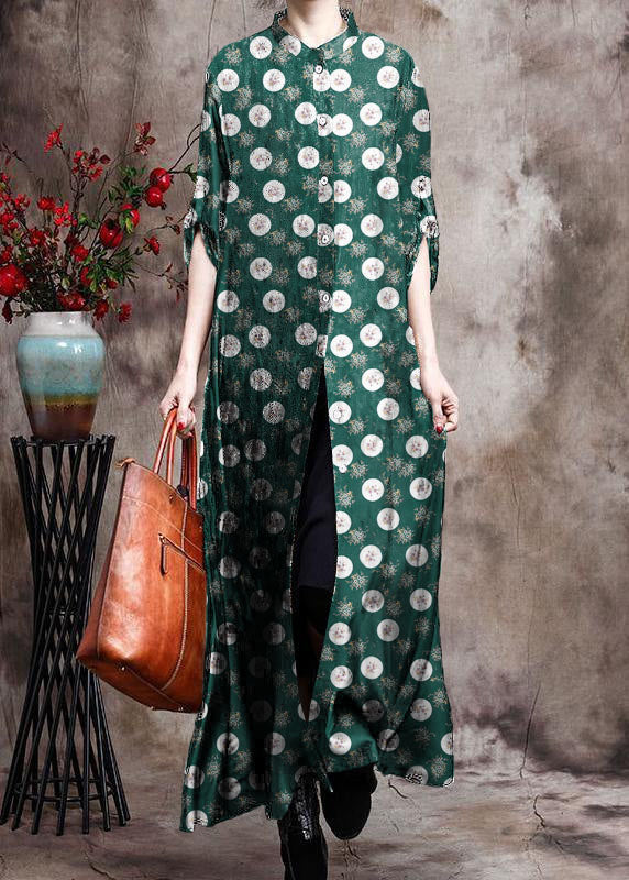 Comfy Italian Black Print Long Silk Dress Cardigan | Stock