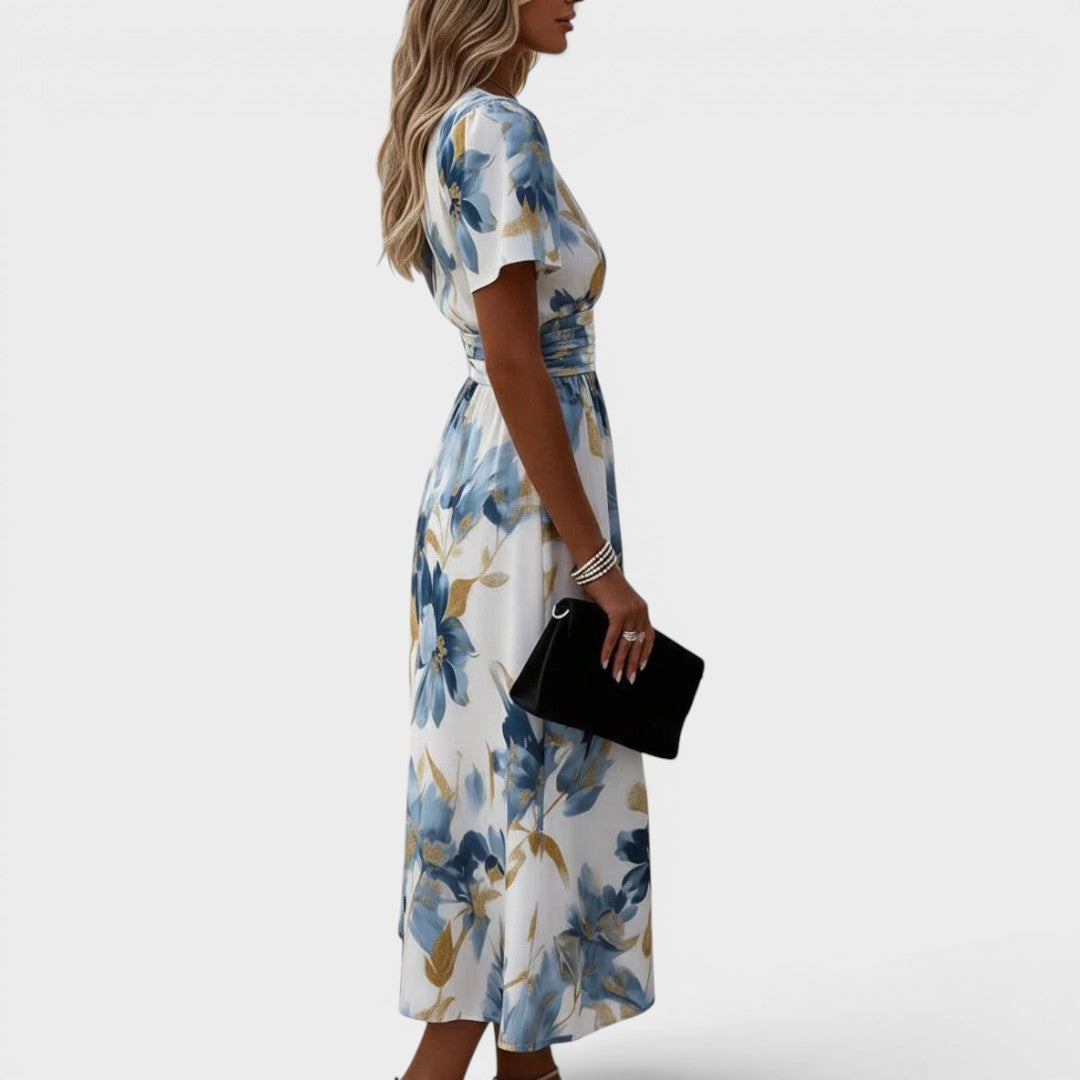 Denise | Watercolour Floral Midi Dress