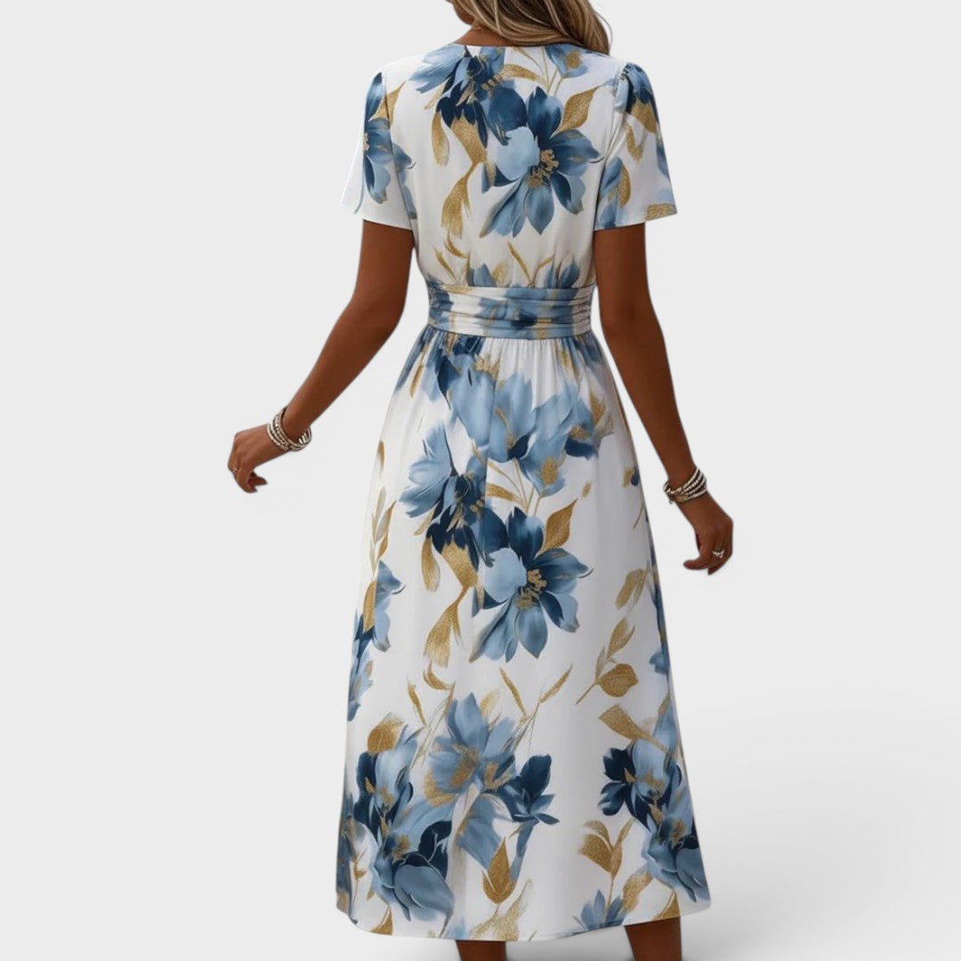 Denise | Watercolour Floral Midi Dress