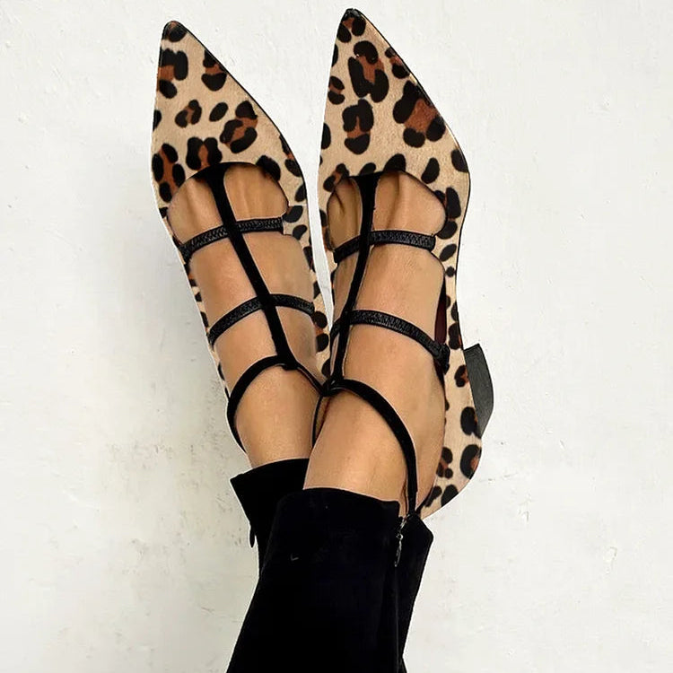 Franca | Women's Heeled Shoes with Leopard Strap