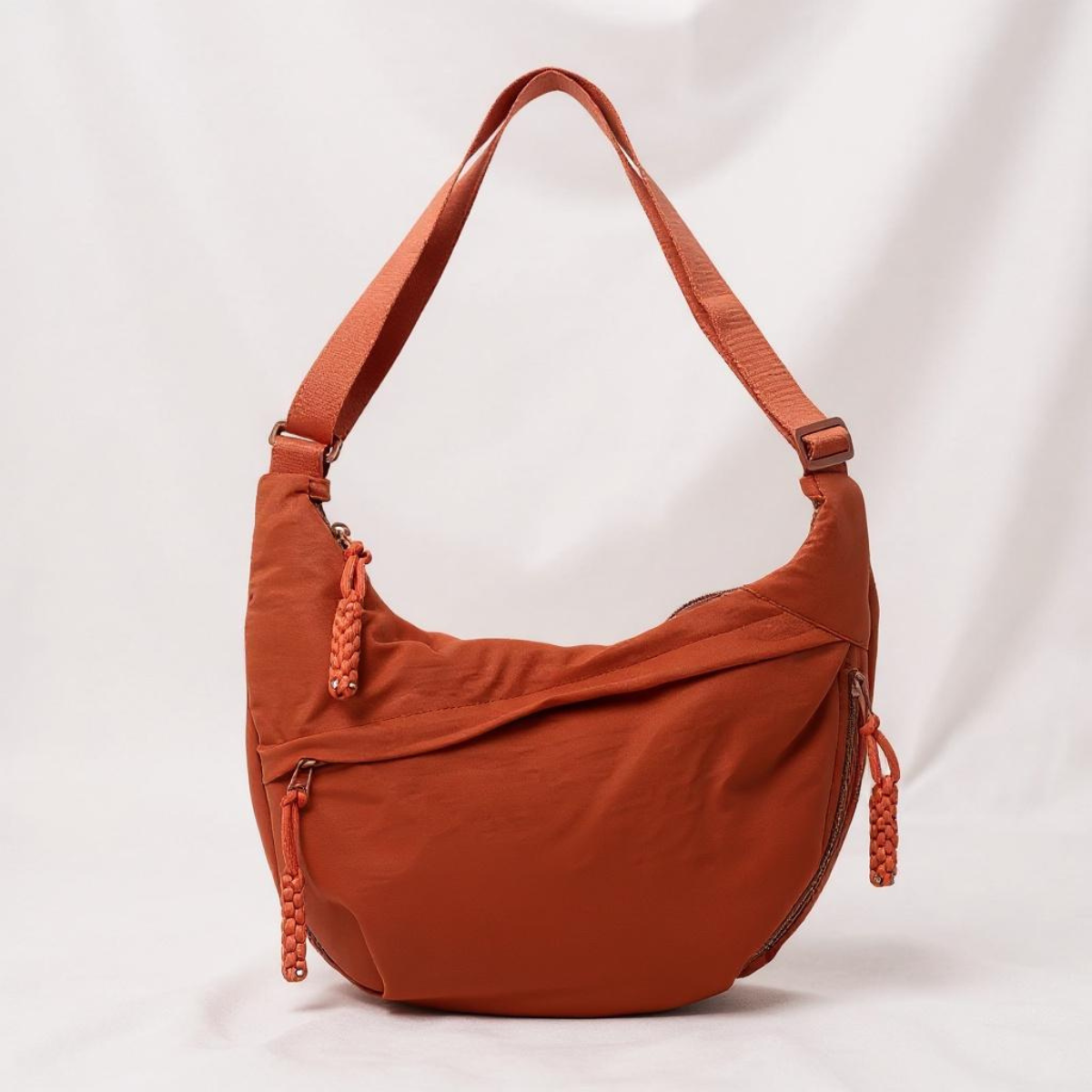 Gioia | Orange Nylon Shoulder Bag