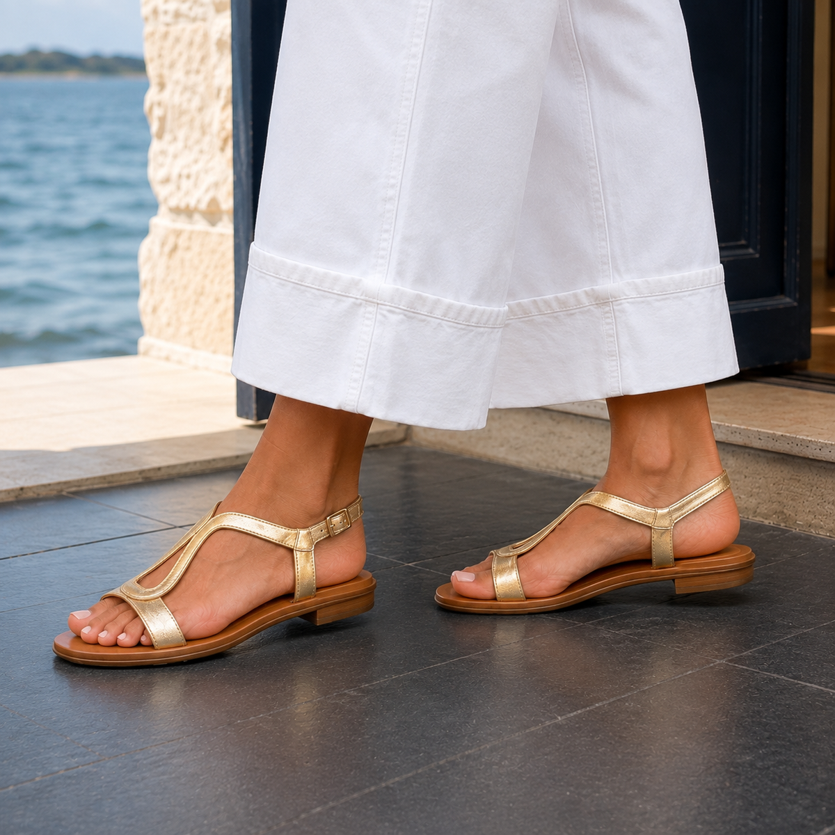 Helena | Alessia Metallic Sandals