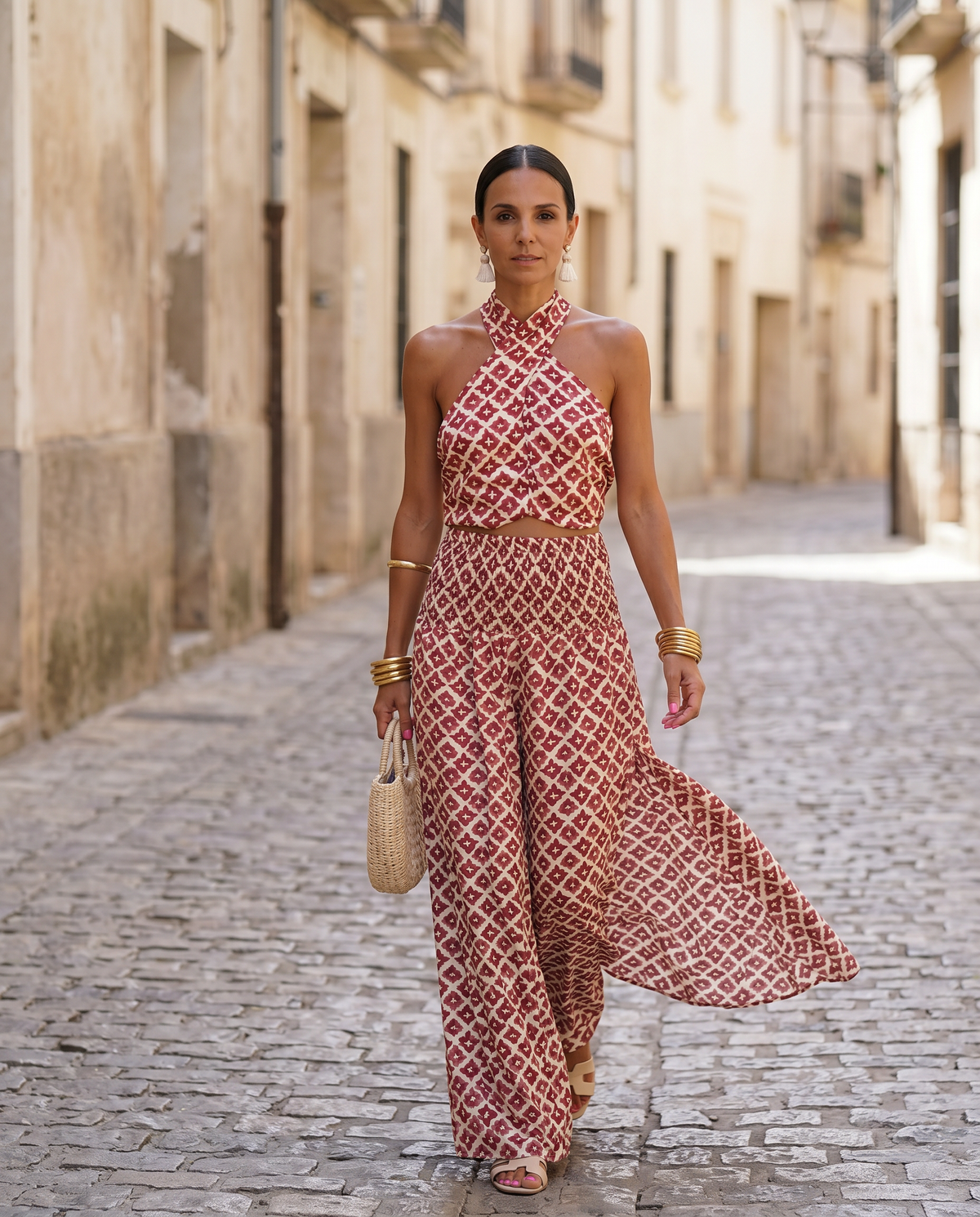 Justa | Halter Top and Maxi Skirt Two-Piece Set