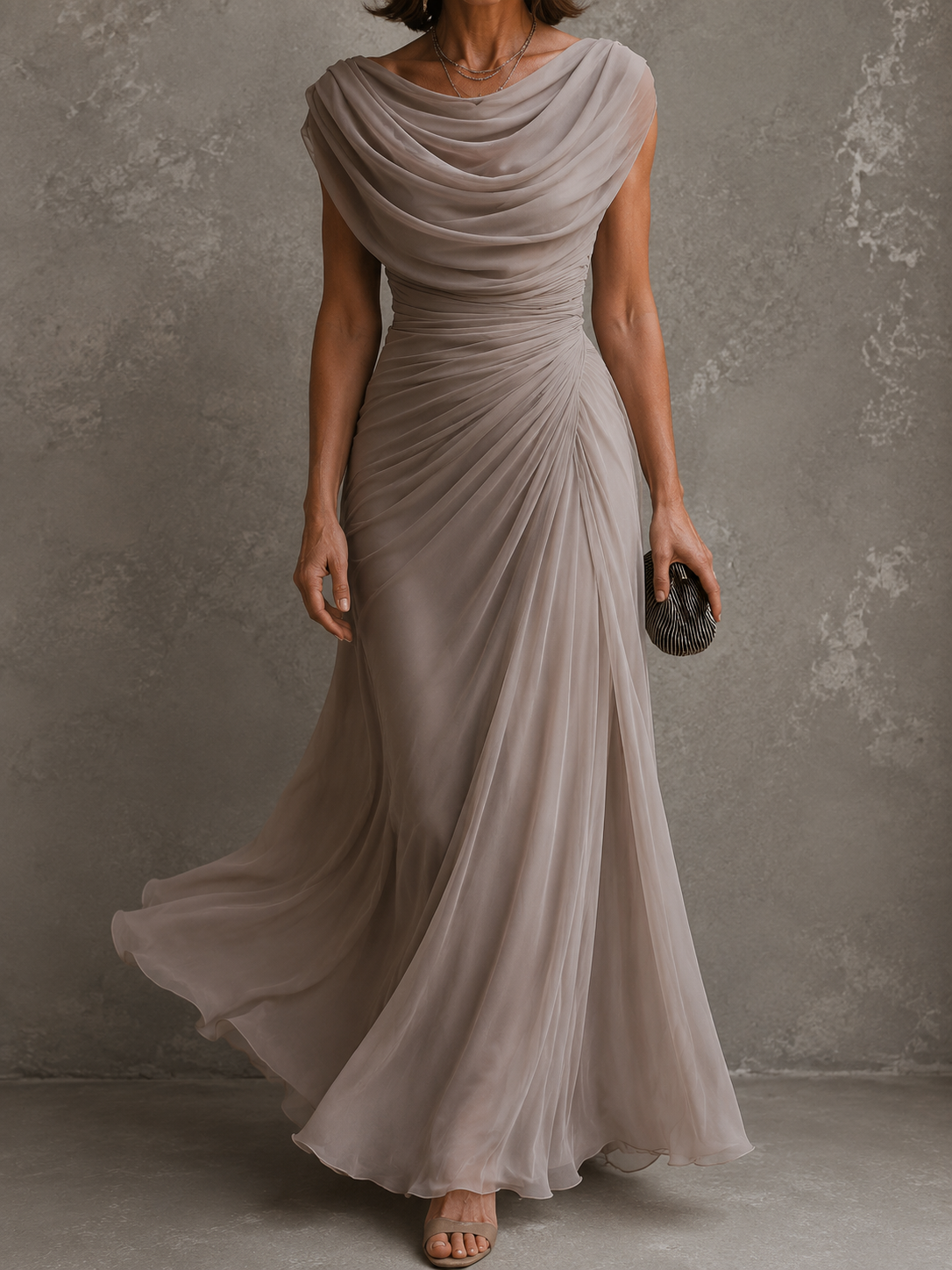 Maëlle | Sleeveless Draped Maxi Dress