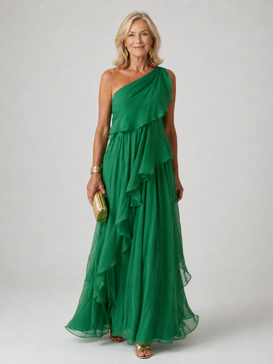 Victoria | One-Shoulder Ruffled Maxi Dress