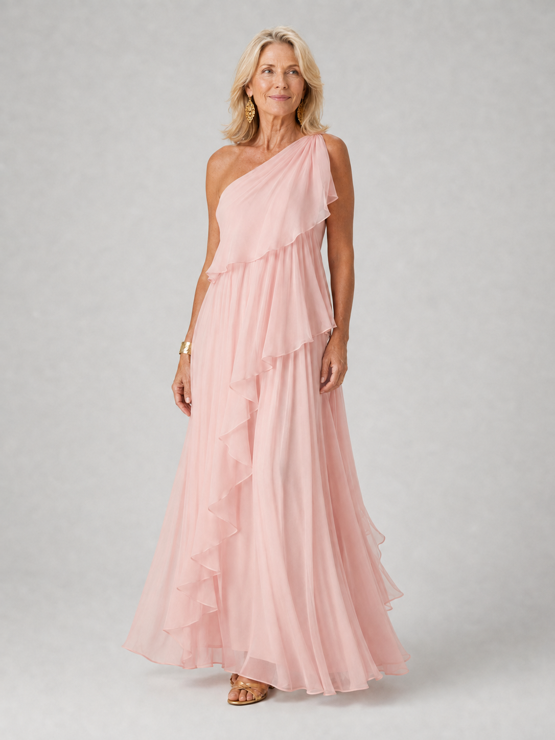 Victoria | One-Shoulder Ruffled Maxi Dress