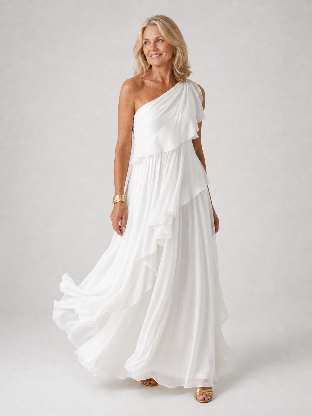 Victoria | One-Shoulder Ruffled Maxi Dress