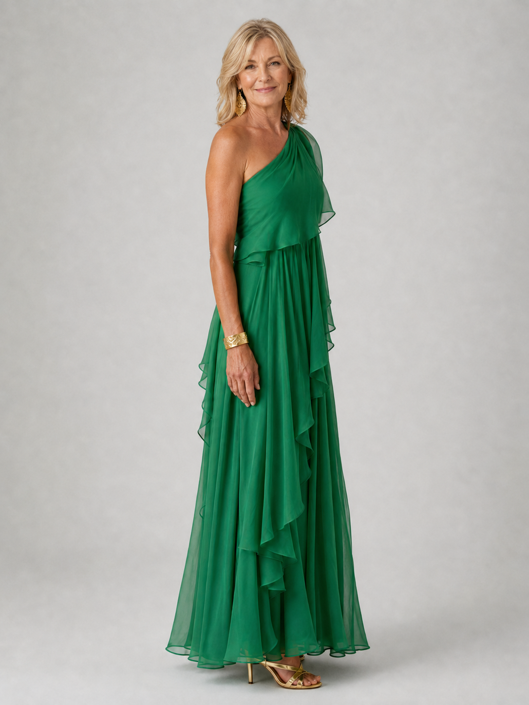 Victoria | One-Shoulder Ruffled Maxi Dress