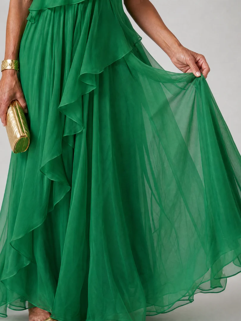 Victoria | One-Shoulder Ruffled Maxi Dress
